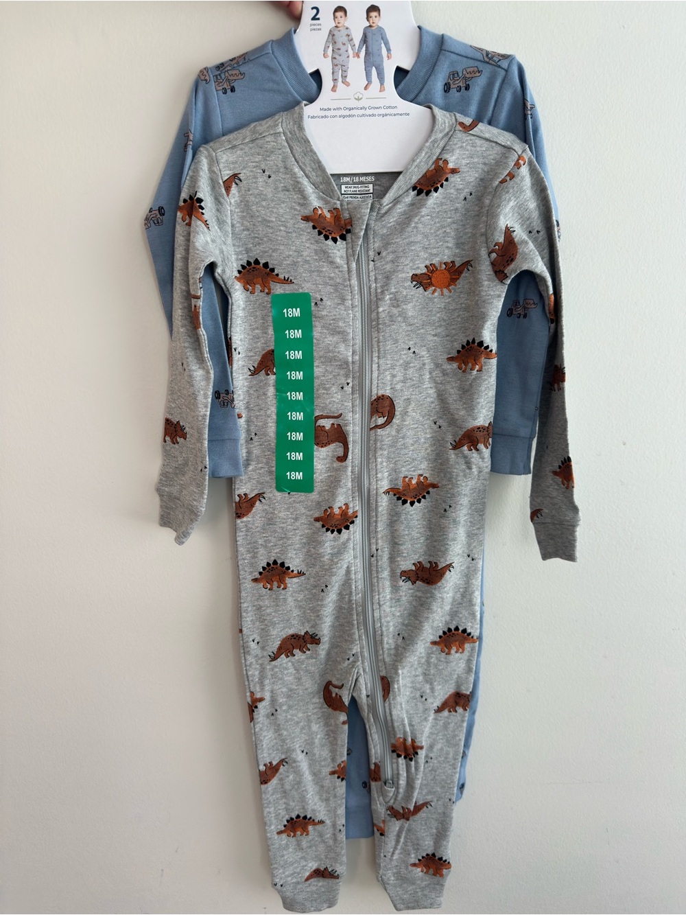 Pekkle NWT 2-Pieces Zip Front 100% Organic Cotton Sleepers Size 18months